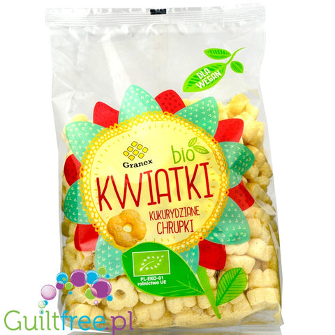Granex BIO low calorie corn puffs, Flower shape
