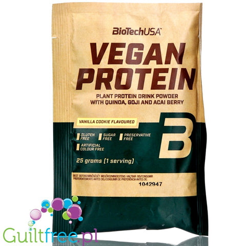BioTech Vegan Protein Vanilla Cookie - vegan protein powder with acai, goji & quinoa