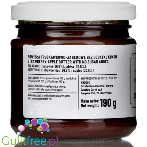 Jem & Jem sugar free fruit spread, Strawberry & Apple