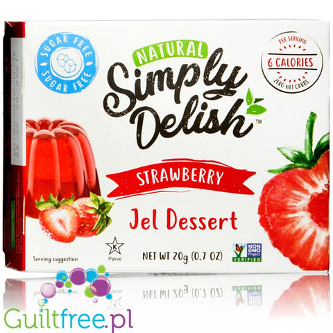 Simply Delish Natural Sugar Free Vegan Strawberry Jelly Dessert