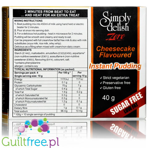 Simply Delish Sugar Free Instant Cheesecake Whipped Dessert 40g