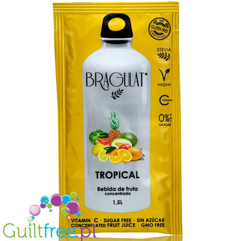Bragulat Fruit Drink sugar free instant drink in a sachet, with B12 vitamin