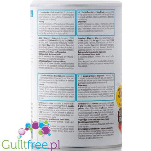 Body Attack Protein Pancake baking mix, original Vanilla flavor