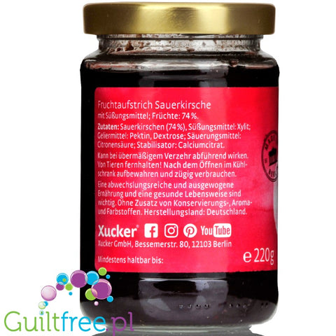 Xucker Cherry - fruit sugar free spread with xylitol