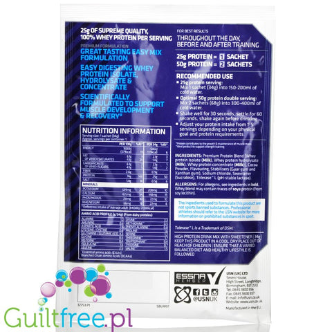 USN Blue Lab Whey Wheytella protein powder 34g