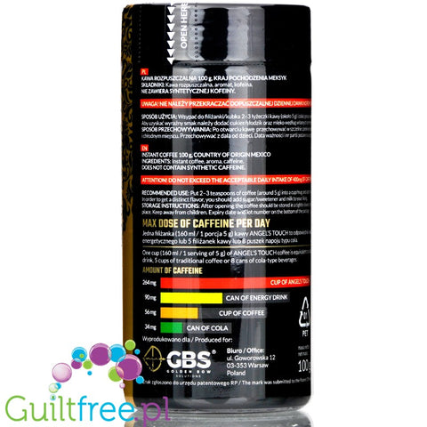 GBS Angel's Touch instant flavored coffee with caffeine boost