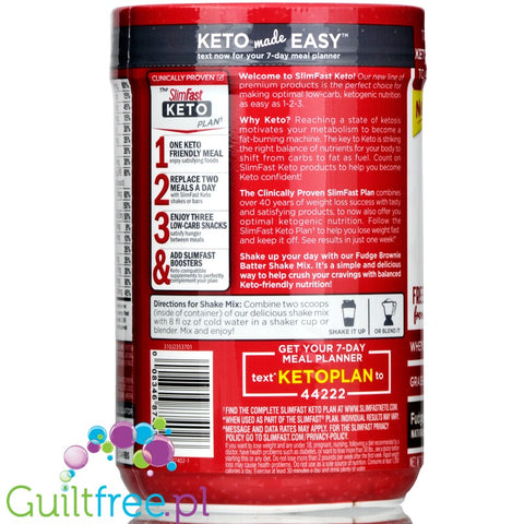 Slim Fast, Keto Meal Shake Mix, Vanilla Cake Batter