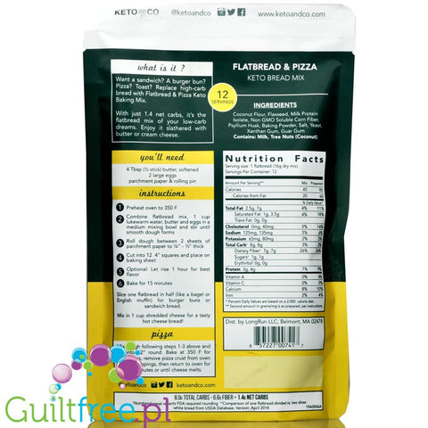 Keto & Co, Flatbread & Pizza Keto Bread Mix