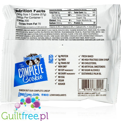 Lenny & Larry The Complete Cookie, Chocolate Chip 56g
