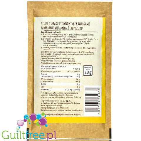 Vitally Food BIO Lemon & Rhubarb sugar free jelly without sweeteners