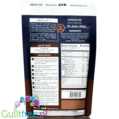 Keto & Co Cake Mix, Chocolate keto cake mix