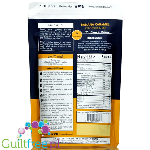 Keto & Co Cake Mix, Banana & Caramel keto cake mix