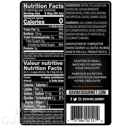 DaVinci Gourmet Syrup Sugar Free Caramel 750ml