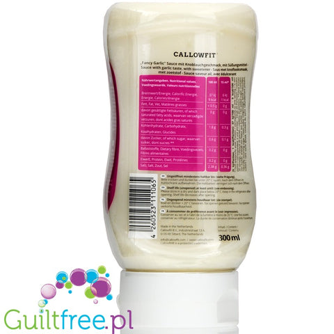 Callowfit Fancy Garlic 300ml - fat free, low carb, no aded sugar sauce