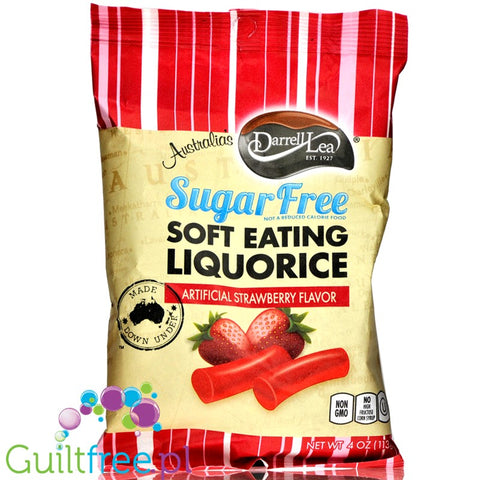 Darrell Lea Strawberry Liquorice, Sugar Free Soft Liquorice from Australia