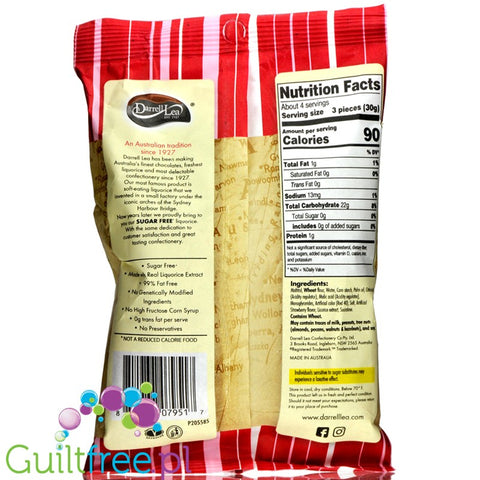Darrell Lea Strawberry Liquorice, Sugar Free Soft Liquorice from Australia