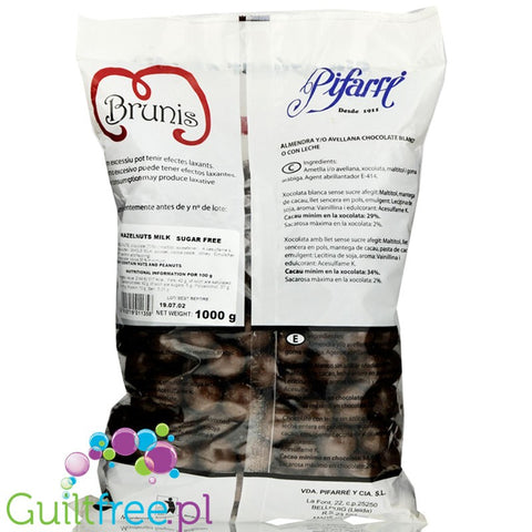 Pifarré no added sugar milk chocolate covered hazelnuts