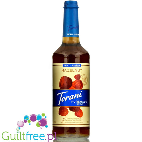 Torani Puremade Zero Sugar Syrup, Hazelnut 750 ml (25.4 oz)