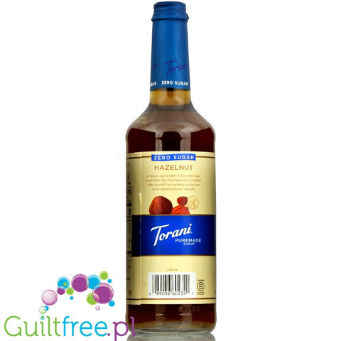 Torani Puremade Zero Sugar Syrup, Hazelnut 750 ml (25.4 oz)