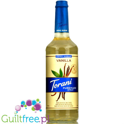Torani Puremade Zero Sugar Syrup, Vanilla 750 ml (25.4 oz)