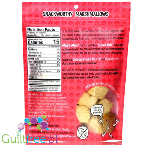 Know Brainer Foods Max Mallow Cinnamon Toast, sugar free ketogenic marshmallow