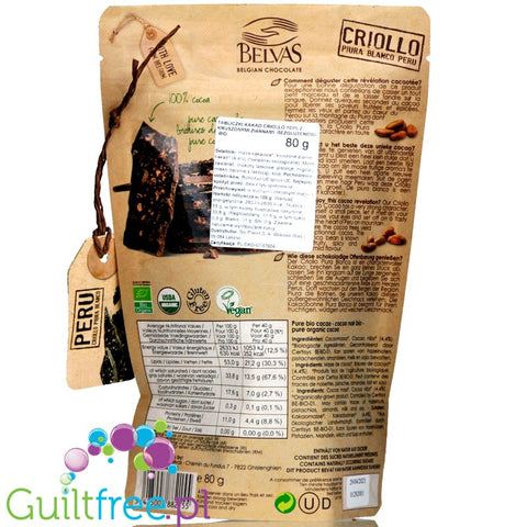 Belvas Noir bio 100% Cocoa Mass & Cocoa Nibs