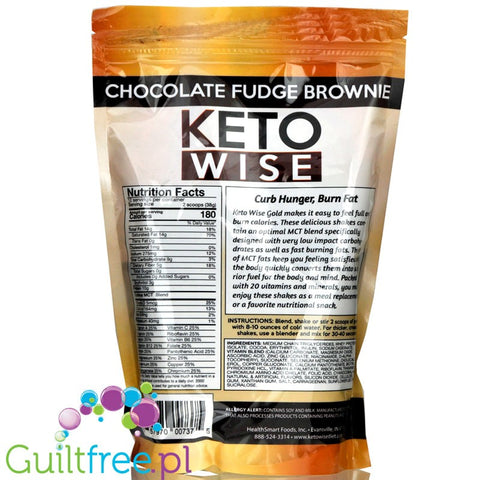 Healthsmart Keto Wise Meal Replacement Shake, Chocolate Fudge Brownie