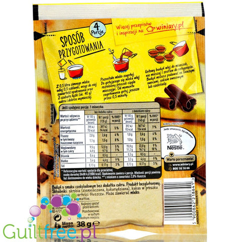 Winiary sugar free chocolate pudding without sweeteners