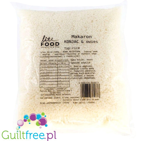 LiteFOOD konjak shirataki pasta 1kg, Rice