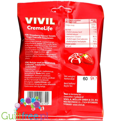 Vivil Cremelife Strawberry & Cream sugar free candies