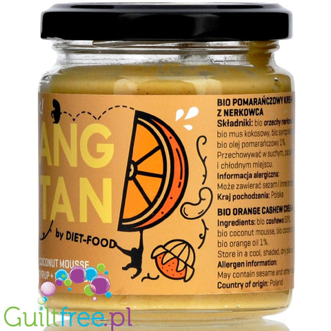 Diet Food ORANGNUTAN organic cashew-orange spread with coconut mousse