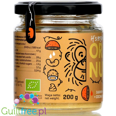 Diet Food ORANGNUTAN organic cashew-orange spread with coconut mousse