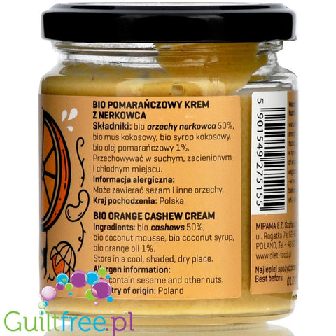 Diet Food ORANGNUTAN organic cashew-orange spread with coconut mousse