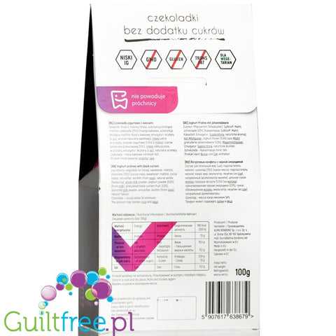 Diabetki no added sugar chocolate candies with blackcurrant