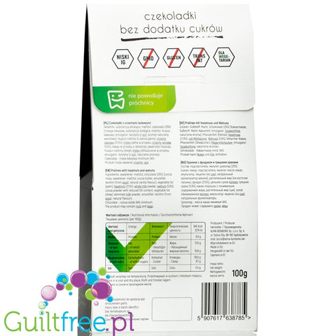 Diabetki no added sugar chocolate candies with hazelnuts