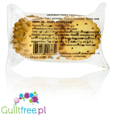 Ania round mini biscutes, no added sugar and no sweeteners, 50g
