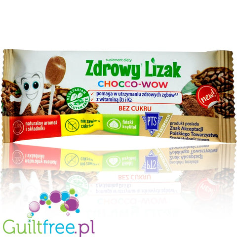 Mniam Chocco Wow sugarfree lollipop with xylitol