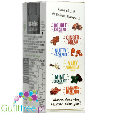 Beanies Variety Pack Stick Sachets instant flavored coffee 2kcal pe cup