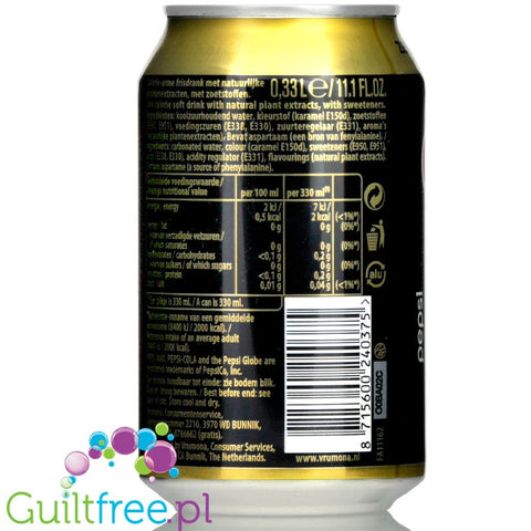 Pepsi Max caffeine free