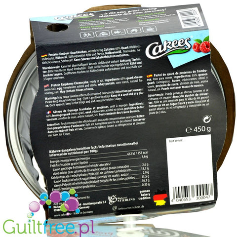 Cakees Sweet Protein Cheesecake, Raspberry 0,45KG - ready to eat homemade style cake