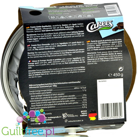Cakees Sweet Protein Cheesecake, Chocolate 0,45KG - ready to eat homemade style cake