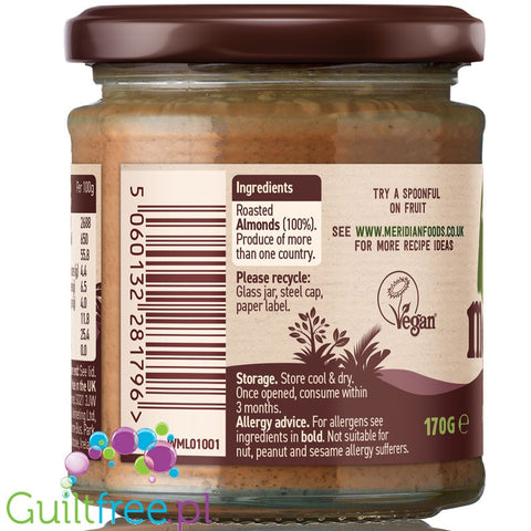 Meridian smooth almond butter 100% nuts