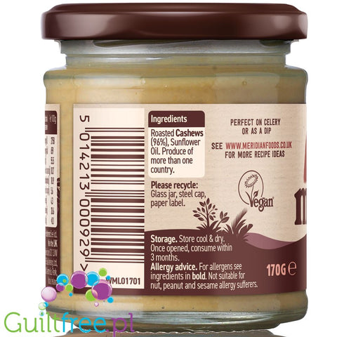 Meridian smooth cashew butter 100% nuts -