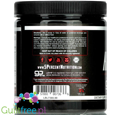 5% Nutrition Keto aSALT with goBHB® salts, Cherry Limeade - 252 grams