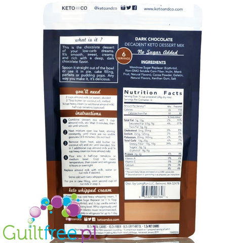 Keto and Co Decadent Keto Dessert Mix, Dark Chocolate