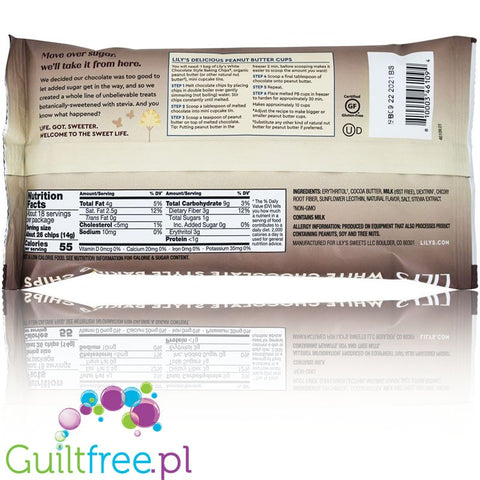 Lily's Sweets White Chocolate Style Baking Chips, No Sugar Added 9 oz.