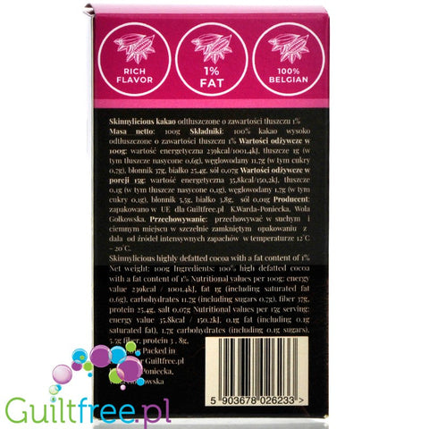 Skinnylicious Cocoa 1% fat - ultra skimmed cocoa powder