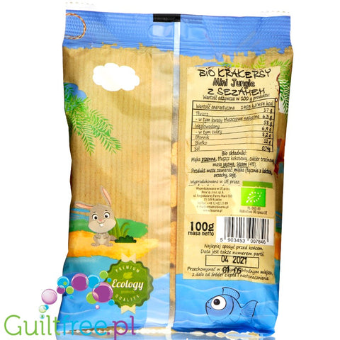 Ania Jungle animal-shaped low sugar cookies with sesame seeds
