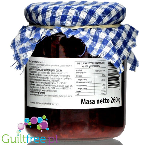 Sad Danków, organic redcurrant no added sugar fruit spread