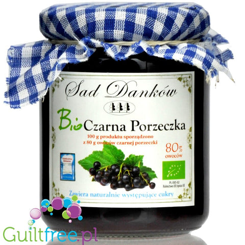 Sad Danków, organic blackcurrant no added sugar fruit spread